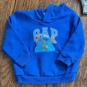 GAP Blue Kids Hoodie with Cookie Monster Design